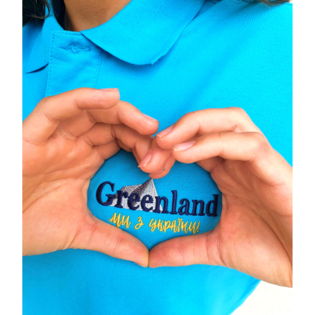 Футболка-поло унісекс із логотипом "Greenland Ми з України"